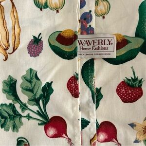 Waverly Valances Panel Vegetables 16”X 77" Vintage Cottage Core Off White
